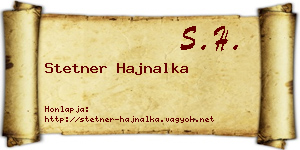 Stetner Hajnalka névjegykártya
